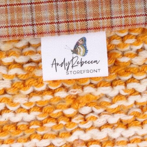 Personalised, Handmade, Sheep Wool Loop, Fold Cotton Fabric, Sewing Labels, Knitting Crochet, Sewing Gift, Gift (MD2076)