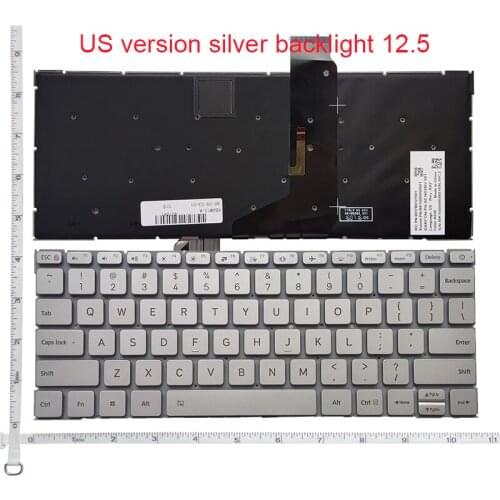 GZEELE US Keyboard for XIAOMI AIR 12.5 keyboard silver English 9Z.ND6BV.001 NSK-Y10BV with backlight US Layout BACKLIT