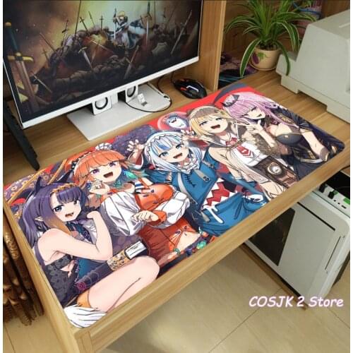 Anime Hololive VTuber Gawr Gura Watson Amelia Mouse Pad Thicken Laptop Gaming Mice Mat Table Keyboard Mat Playmat Xmas Gifts