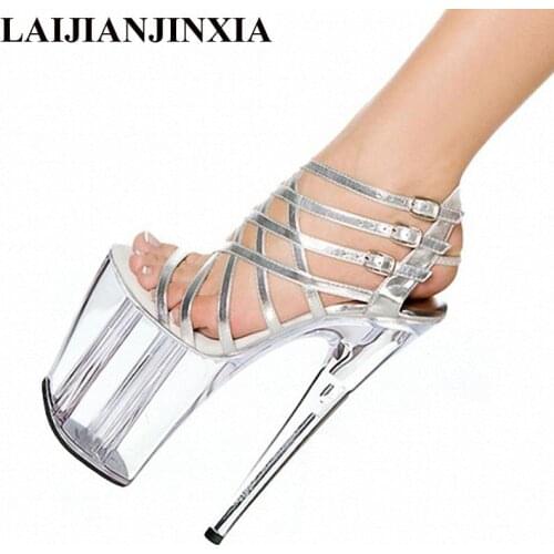 LAIJIANJINXIA 2018 Fashion Platform Womens shoes 20cm High Heels platform night club sandals super high heel dancing shoes E-201