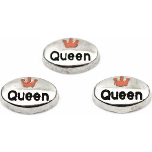 Hot selling 10pcs/lot queen floating charms Ovality Silver Alloy charms living glass memory lockets DIY Jewelry
