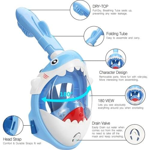 Scuba Diving Mask for Kids Full Face HD Anti Fog Anti-Leak Swimming Masks Children Snorkel Diving Masks Underwater Snorkel Masks