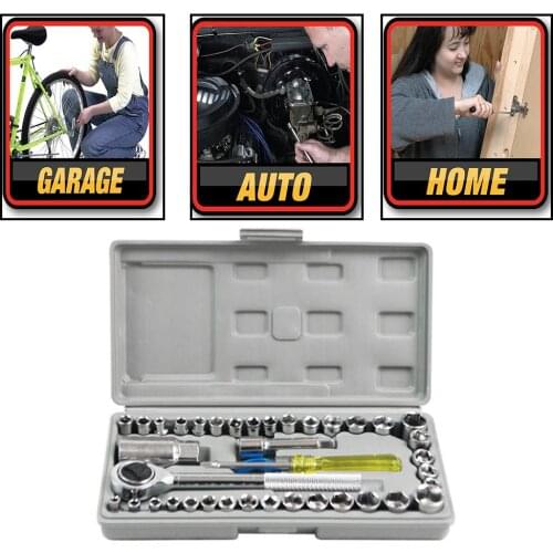 20pcs/set Carbon Steel Car Supplies Kit Socket Wrench Set Manual Repair Tool Set