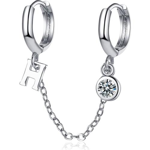 New 925 Sterling Silver Earrings Double Pierced Earrings With Zircon Crystal Earrings Inlaid With Zircon Crystal Earrings For Wo