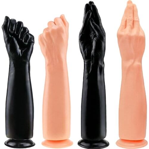New Huge Dildo Large Penis Fist Anal Plug Butt Plug Silicone G-spot Fist Masturbator Poweful Suction Cup Big Hand Anal Stuffed
