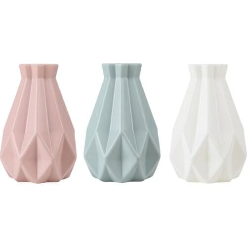 Nordic Style Plastic Vase Modern Irregular Flower Pot Desktop Simple Plants Holder For Home Office Table Decor Ornament