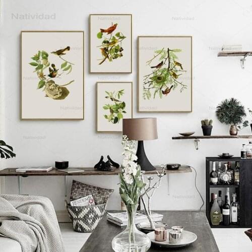 Elegant Poetry Bird On The Tree Art Print Modern Simple Nordic Canvas Painting Posters Wall Pictures Bedroom Home Decoration