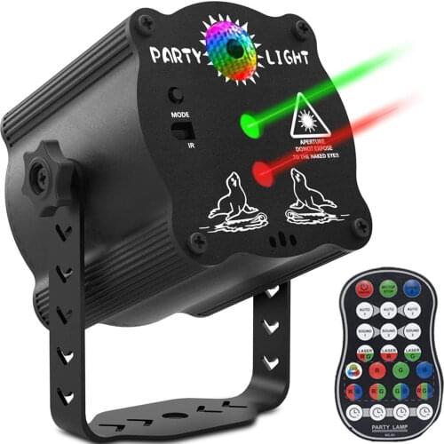 New Mini RGB Disco Light 60 Patterns Stage Lights Voice Control Music Led DJ Light Party Show Laser Projector Lights Effect Lamp