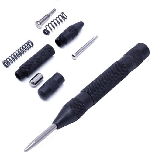 Heavy Duty Automatic Centre Punch Spring Loaded Metal Wood Press Dent Marker 12.7mm Holes Woodworking Tool