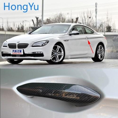 Carbon Fiber Auto Door Handle Knob Exterior Trim Covers for BMW 6 series F06 F12 F13 G32 640i 650i 640d 2011-2017 Sticker
