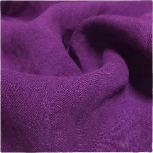 Width 53'' High End Solid Color Comfortable Simple Thin Pure Linen Fabric By The Yard For Pants Dress Shirt Cheongsam Material