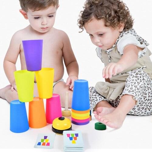 Funny Family Matching Fast Cup Game ChildrenS Stacking Cup Game Toy Set Party Kid Early Educational Manual Brain Board Game Toy