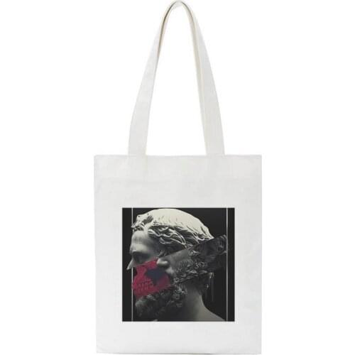 Funny Statue Painting Funny Women Bag Wallet Shoulder Bags Aesthetic Harajuku Vintage Bags Large Shopping Bag