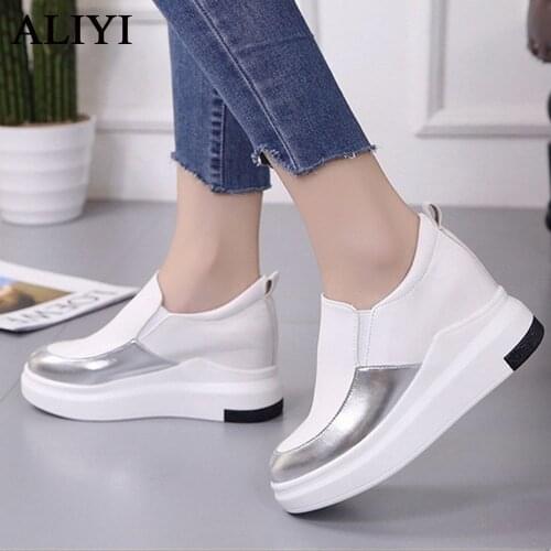 New Wedge Sneakers Women 2021 Spring Fashion Patchwork Slip On Ladies Comfy Single Shoes 35-40 Female Walking Running Flats