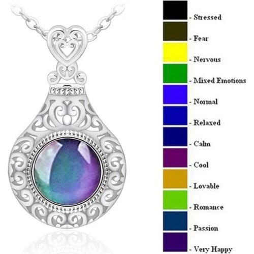 MENGYI Trendy Creative Discoloration Temperature Stone Womens Pendant Necklace Luxury Anniversary Gift Party Jewelry Wholesale