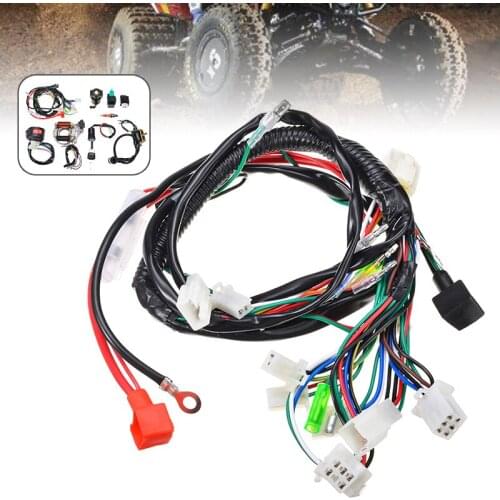 1set Motorcycle 50-125CC CDI Wire Harness Assembly Spark Plug Solenoid Relay Wiring Ignition Switch Stator Rectifier Accessories