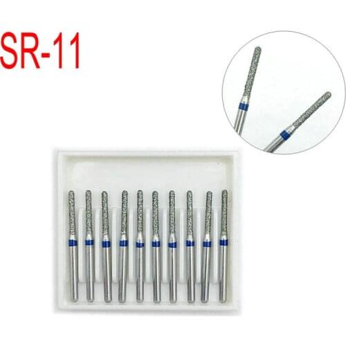 1 box FG Dental Burs Diamond Drills 1.6mm Shank Teeth Whitening Polishing Material for High Speed Handpiece SR-11