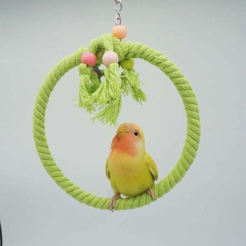 1PC Cotton Rope Parrot Swing Toy Birds Supplies Solid Color High Quality Bite Toys Hanging Swings Cage For Pets