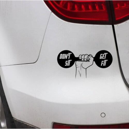 16.8M*8.4CM Dumbbell Gym Fitness Sport Decoration Motorcycle Vinyl Car-Styling Stickers Black/Silver N1371