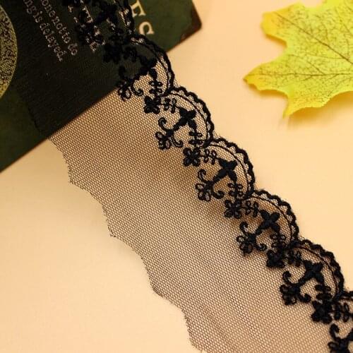 2yard black and white fashion lace clothing accessories womens clothing manual DIY mesh fabric 5.5cm