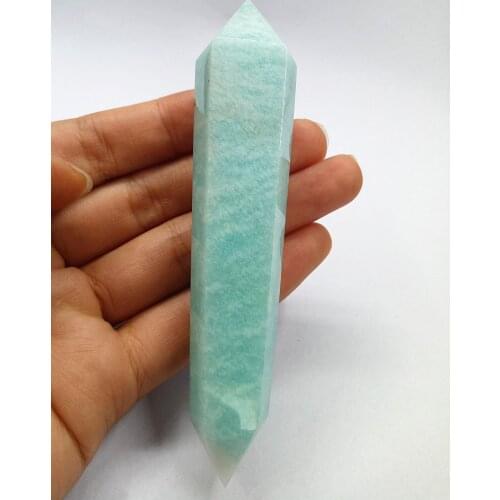 65g Reiki Natural amazon stone Quartz Crystal Double Arrow amazonite Crystal Wand Polished Healing Specimen
