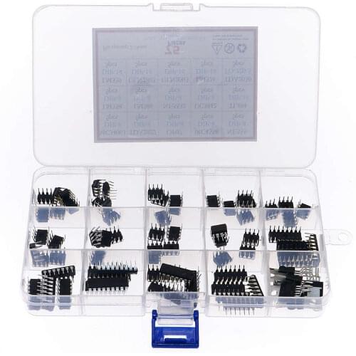 75pcs/Box In common use DIP IC kit LM358 LM386 ULN2003 LM324 NE555 MC34063 TDA2822 JRC4558 OP07 TDA2030 ULN2803 LM339 NE5532