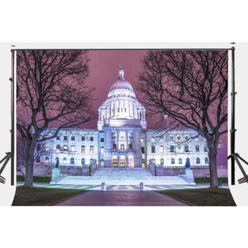 7x5ft Architectural Landscape Backdrop American White House Photography Background Studio Props