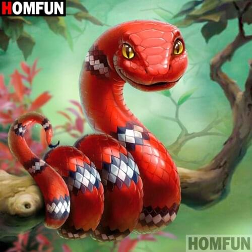 Homfun Full Square/Round Drill 5D DIY Diamond Painting "Cartoon snake" 3D Embroidery Cross Stitch Home Decor Gift A12418