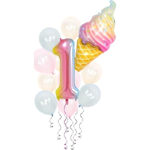 Baby Shower Decorations Ice Cream Balloons Birthday Decorations Latex Balloons Number Globos 1st First Birthday Balloon Baby Boy