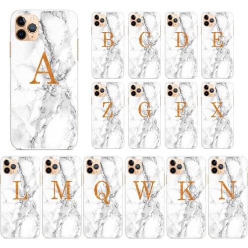 LVTLV Custom name shell Marble background letters Phone Case for iPhone 11 12 pro XS MAX 8 7 6 6S Plus X 5S SE 2020 XR fundas