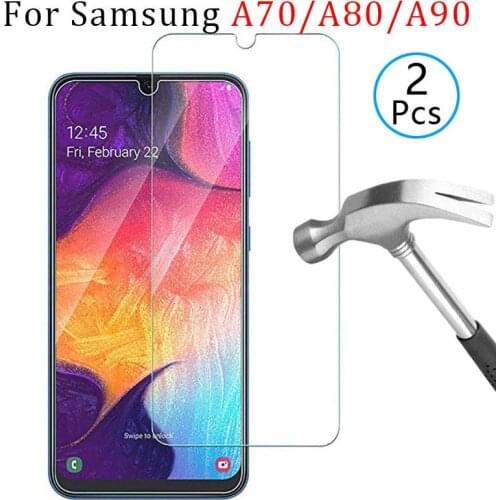 Case for samsung a70 a80 a90 Cover Tempered Glass Screen Protector Phone safety on galaxi a 70 80 90 coque protective film guard