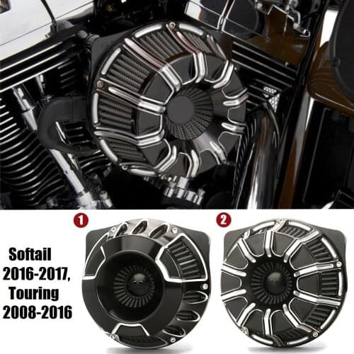 For harley air inflow filter kit Touring FLHR air filter for electra glide ultra 2008-2016 softail CNC air intake filter 16-17