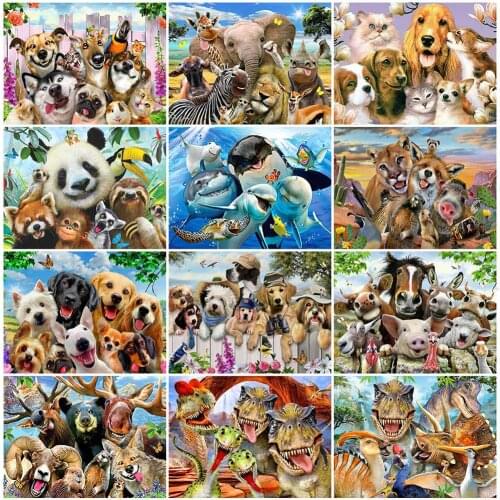 HUACAN Full Square Drill Diamond Painting Dog Animal 5D Diy Diamond Embroidery New Arrival Home Decoration