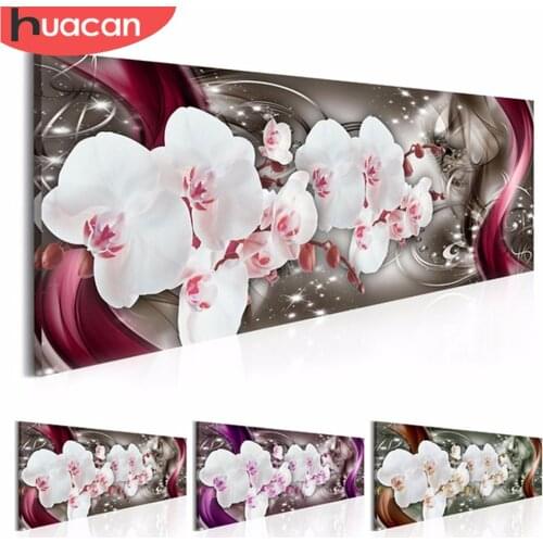 HUACAN DIY Diamond Painting 5d Orchid Full Square/round New Arrival Embroidery Flowers Home Decor Diamond Art