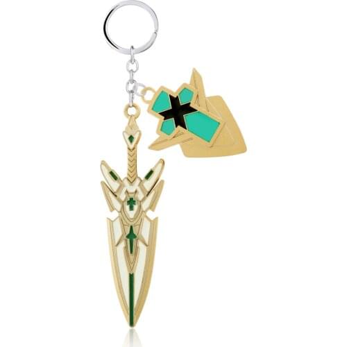 Game Xenoblade Chronicles 2 Keychain Metal MONADO Mythra Hikari Pyra Homura Sword Weapon Pendant Keyring for Men Women Jewelry