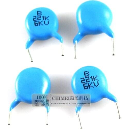 High-voltage ceramic capacitors 6KV 221K capacitor used to eliminate high-frequency interference