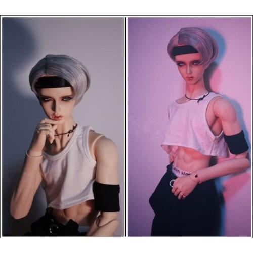 New 1/3 9-10inch 22-24cm 1/6 15-16.5cm SD DOC DOD YOSD Doll Wig Victors Handsome Silver Gray Mixed color