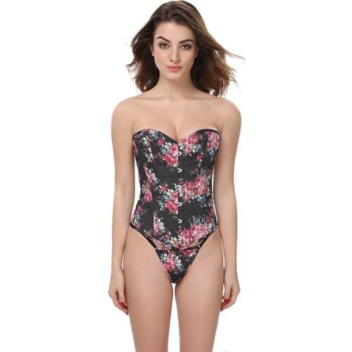 Fashion Gothic Clothes Flower Corset And Bustier Tops Slimming Summer Party Suit Wholesale Cheap Plus Size S-XXL