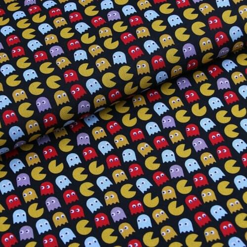 Cartoon Pac Game Cotton Fabric for Clothes Patchwork Cloth Digital Printing Fabric DIY Sewing Material Hometextile Backpack
