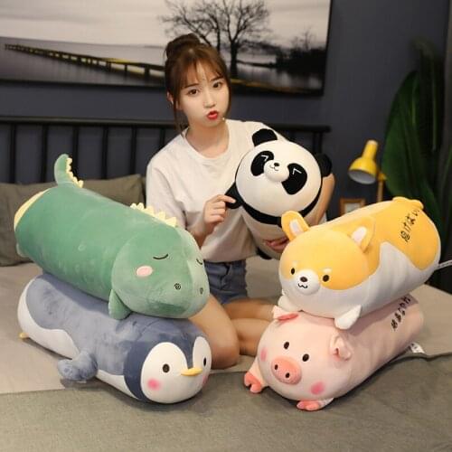 Kawaii Plush Toy Animal Panda Dinosaur Shiba Inu Penguin Pig Soft Pillow Buddy Stuffed Cushion ValentineS Gift For Kids Girl