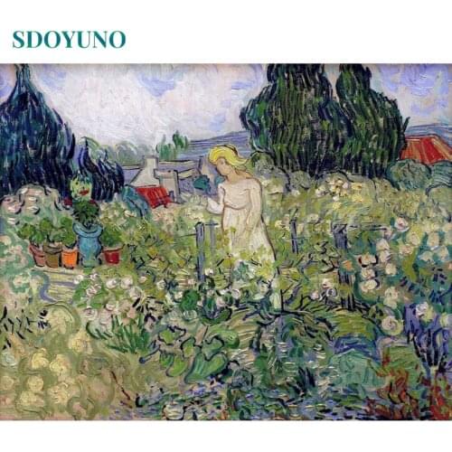 SDOYUNO 40x50cm Paint By Numbers Abstract Scenery DIY Oil Painting By Numbers On Canvas Frameless Digital Hand Painting Decor