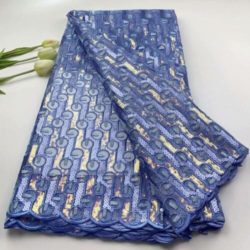 New African Lace Fabric 2021 French Cord Laces Fabric Sequins Embroidery Lace Fabrics For Nigerian Party Dress