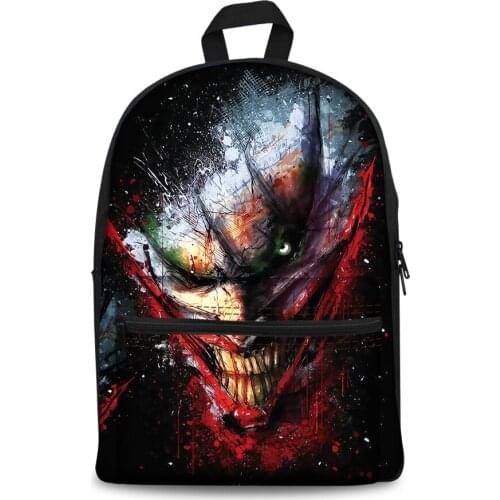 2019 New Style Fashion Backpacks for Men Skull Print Canvas School Bags for Teenagers Boys Computer Rugsack Large Capacity