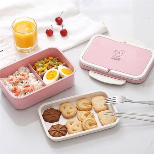 Fast NEW Wheat Straw Eco-friendly Microwave Bento Lunch Box Food Container Storage US