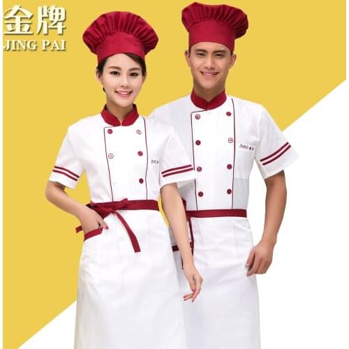 Chef Wear Short Sleeved Adult Short Sleeve Kitchen Jacket Women Restaurant Hotel Chef Wear Summer Chef Uniform Plus Size B-5962