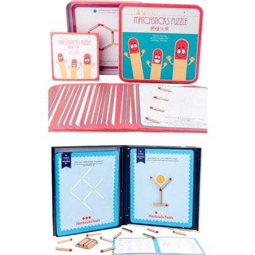 Wooden Puzzle Match Sticks Gift for Children Mathematical Training Early Educational Teaching Aid Toys for Kids