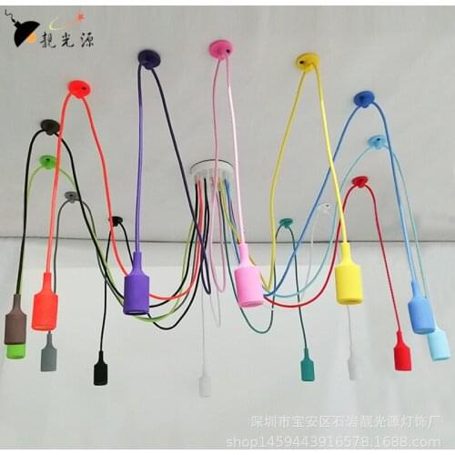 Simple and modern colorful tiannv scattering chandelier loft Creative cartoon lamps living room clothing store office lamp