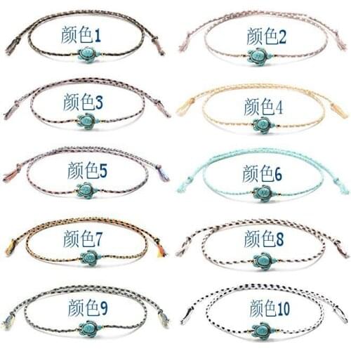 Handmade Cotton Rope stone Bracelet Friendship Couple Stone Bracelet Bohemia Anklet