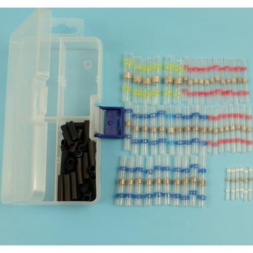 100Pcs/set Connecting terminal Assorted Solder Sleeve Heat Shrink Splice Butt Wire Waterproof solder ring