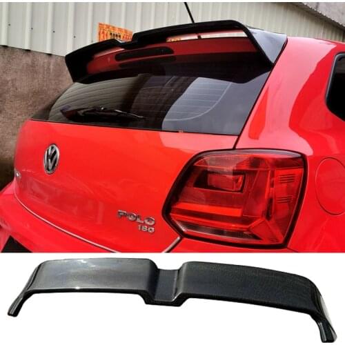 Hot design For VW Volkswagen POLO 6R spoiler 2016 to 2018 high quality ABS spoiler by carbon fiber black DIY paint polo spoiler